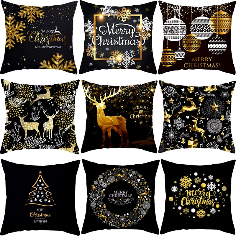 Christmas Cushion Cover Merry Christmas Decorations for Home 2023 Christmas Ornament Navidad Xmas Santa Natal Noel New Year 2024