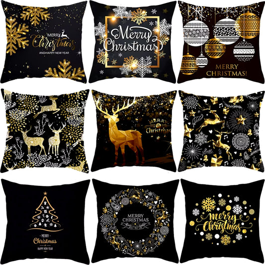Christmas Cushion Cover Merry Christmas Decorations for Home 2023 Christmas Ornament Navidad Xmas Santa Natal Noel New Year 2024