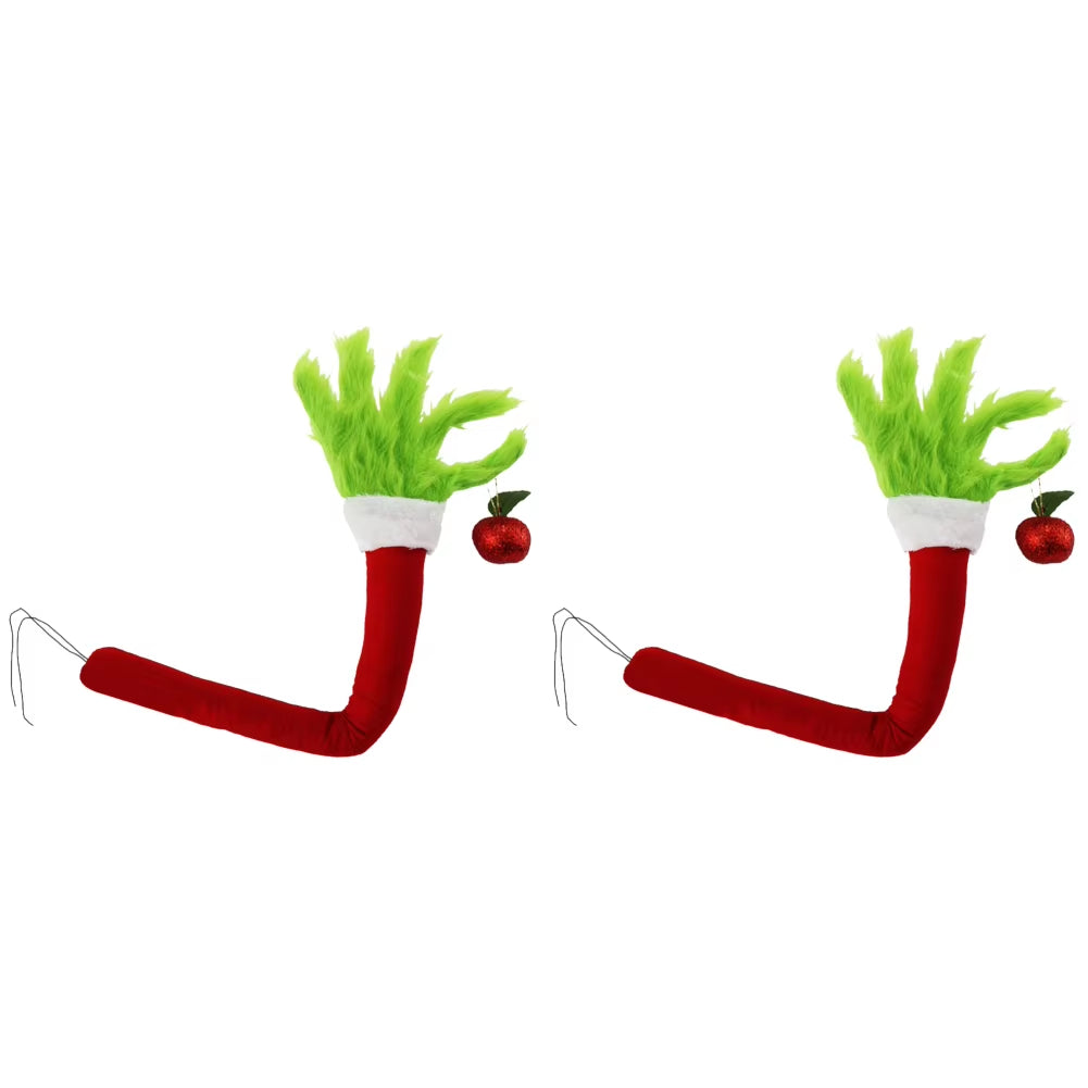 2025 Green Fur Monster Arm Pendant Christmas Decor Green Grinch Monster Doll Arm Elf Arms Christmas Tree Home Party Ornament