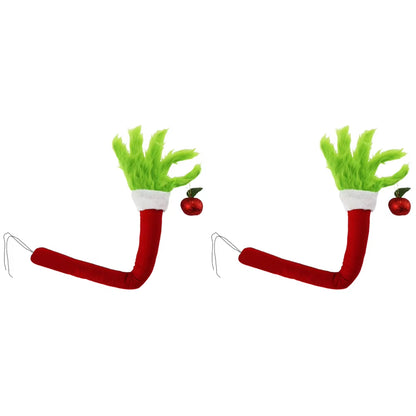 2025 Green Fur Monster Arm Pendant Christmas Decor Green Grinch Monster Doll Arm Elf Arms Christmas Tree Home Party Ornament