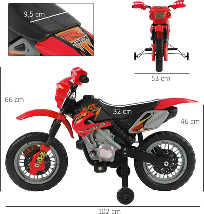 6V Kids Child Electric Motorbike Ride on Motorcycle Scooter Children Toy Gift for 3-6 Years (Red)