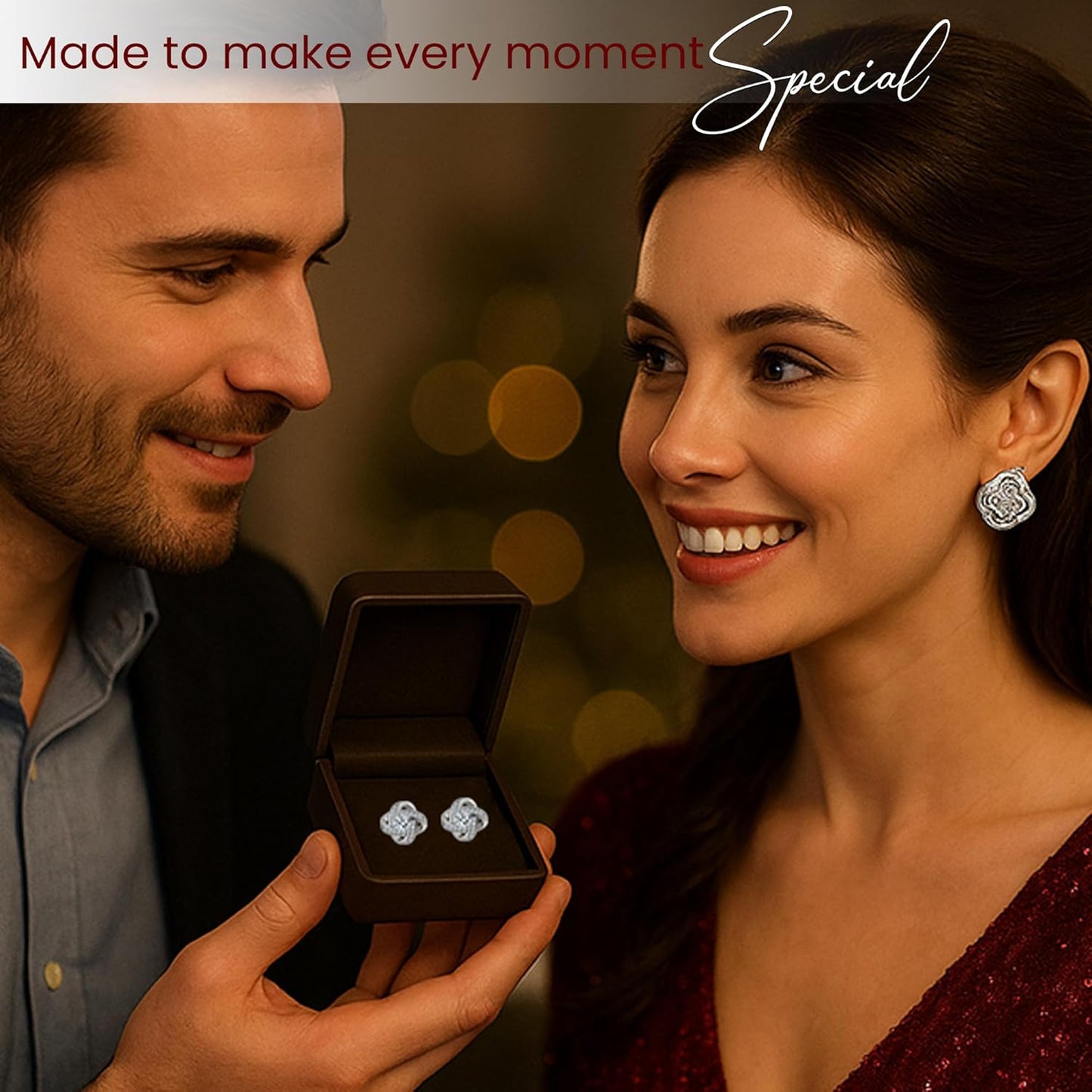 Sale Clearance Earrings Women’S 925 Sterling Silver Stud Cubic Zirconia Ear Studs One Pair Cubic Zirconia Earrings Gifts for Mother'S Day