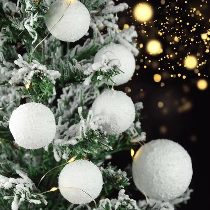54/6PCS Foam Christmas Balls Xmas Tree Hanging Pendant White Snowball Wedding New Year Party Home Decorations Ball Ornament