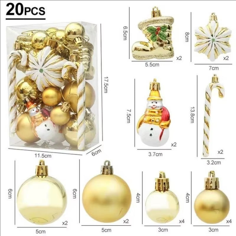 20/29Pcs Christmas Ball Decoration Hanging Christmas Tree Pendant Ornaments for Home Room Decor New Year 2026 Gifts Accessories