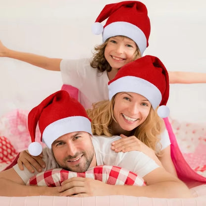 50/1PCS Adults Kids Christmas Hats Non-Woven Fabric Santa Claus Xmas Hats Cap Merry Christmas New Year Party Festival Decor Gift