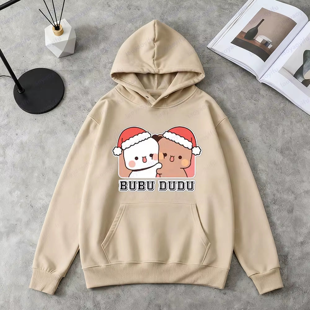 Bubu Dudu Christmas Sweatshirt Cute Couple Matching Clothing Kawaii Holiday Outfit Women Men Xmas Festival Costumes Casual Tops