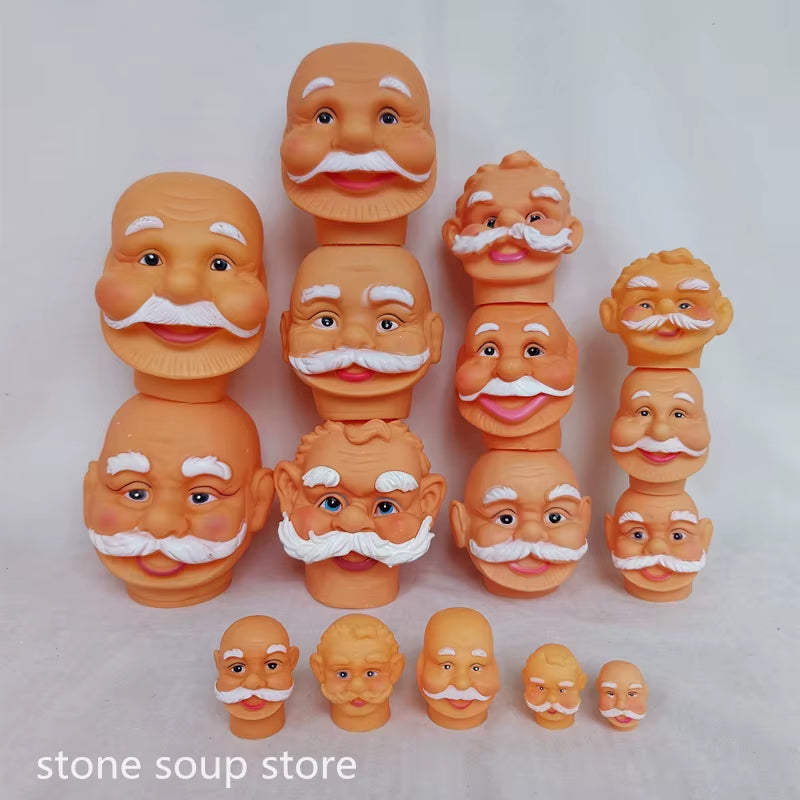 1Pc High-Quality 3D Vinyl Santa Claus Head Christmas Decorations Diy Accessories Craft Ornament Elderly Face