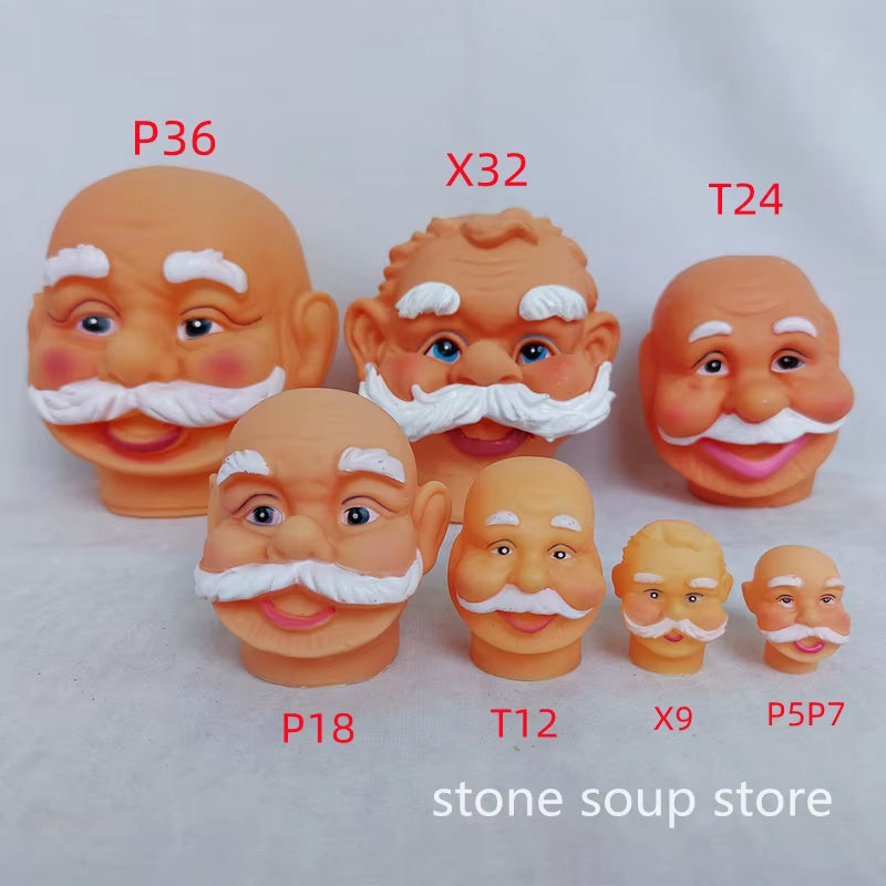 1Pc High-Quality 3D Vinyl Santa Claus Head Christmas Decorations Diy Accessories Craft Ornament Elderly Face