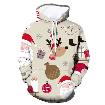 Autumn and Winter Men'S Clothes 3D Printed Christmas Pattern Men'S Hoodie Men Loose Casual Oversized Kid Hoodie Women Hoodie