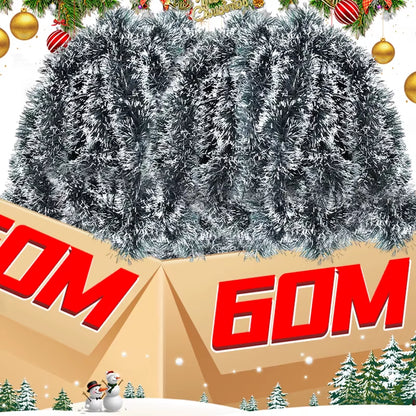 Wholesale Christmas Tinsel Ribbons Garland Green Cane Wreath Xmas Tree Hanging Pendent Ornaments Wedding Party Home Decoration