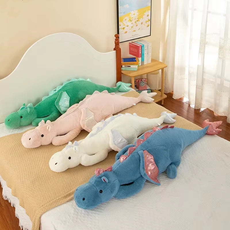 150Cm Small Flying Dragon Doll Dinosaur Soft Stuffed Animal Sleeping Pillow Cushion Christmas Gifts for Kids and Girls