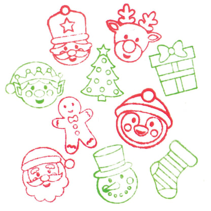 AT251 Christmas Self-Inking Stampers, Arts and Crafts for Kids (Pack of 10), Assorted, 15 X 8 X 4 Centimeters