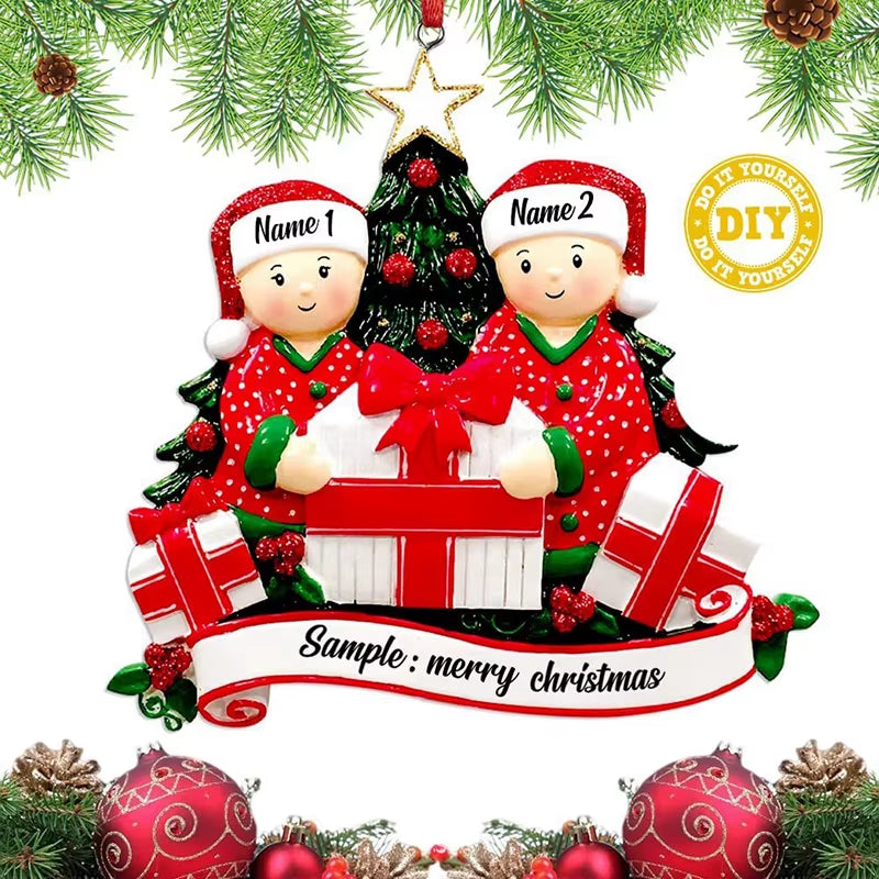 Christmas Pendant DIY Personal Family Christmas Decorations for Home 2D Acrylic Christmas Tree Hanging Ornament New Year 2026