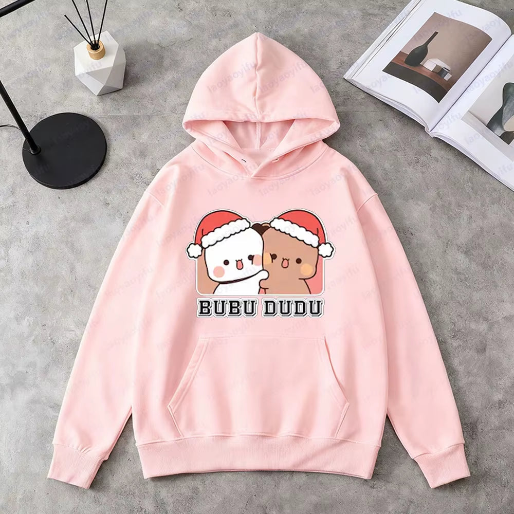 Bubu Dudu Christmas Sweatshirt Cute Couple Matching Clothing Kawaii Holiday Outfit Women Men Xmas Festival Costumes Casual Tops