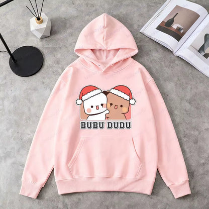 Bubu Dudu Christmas Sweatshirt Cute Couple Matching Clothing Kawaii Holiday Outfit Women Men Xmas Festival Costumes Casual Tops