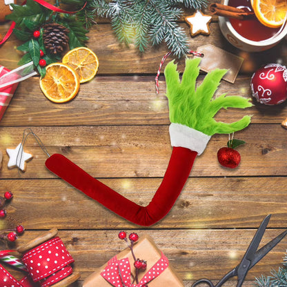 2025 Green Fur Monster Arm Pendant Christmas Decor Green Grinch Monster Doll Arm Elf Arms Christmas Tree Home Party Ornament