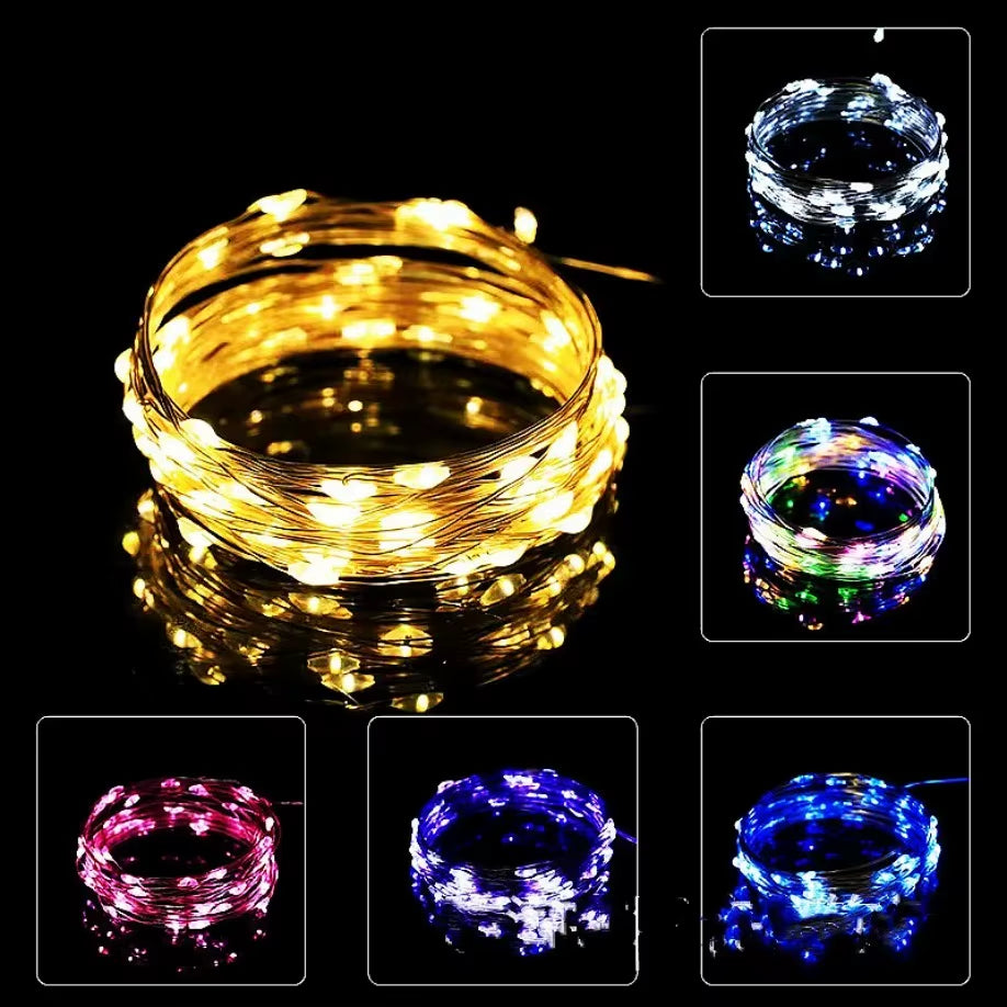 10M 20M Waterproof USB LED Lights String Copper Wire Fairy Garland Light Lamp Christmas Wedding Party Holiday Lighting Wreath