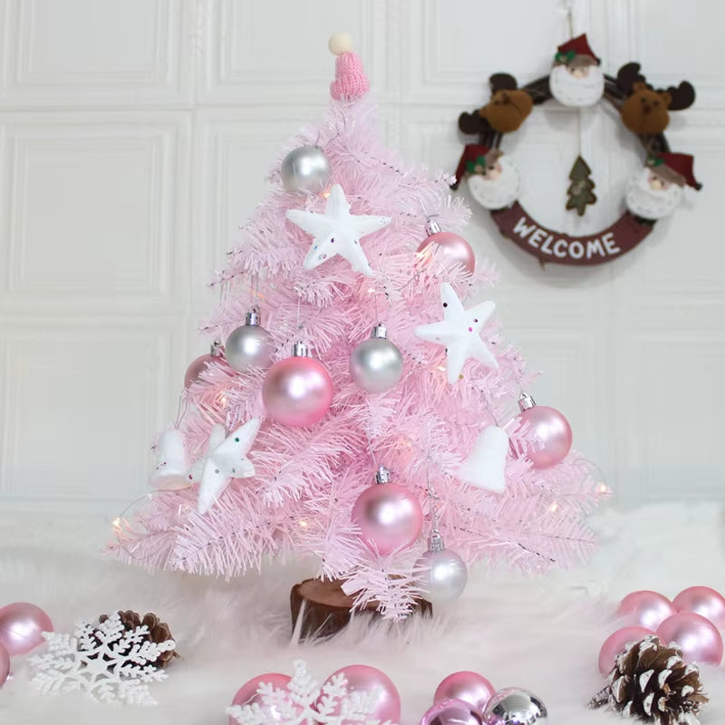 Pink Christmas Tree Package 45Cm/60Cm Mini Feather Christmas Tree Tabletop Ornament Christmas Ornament