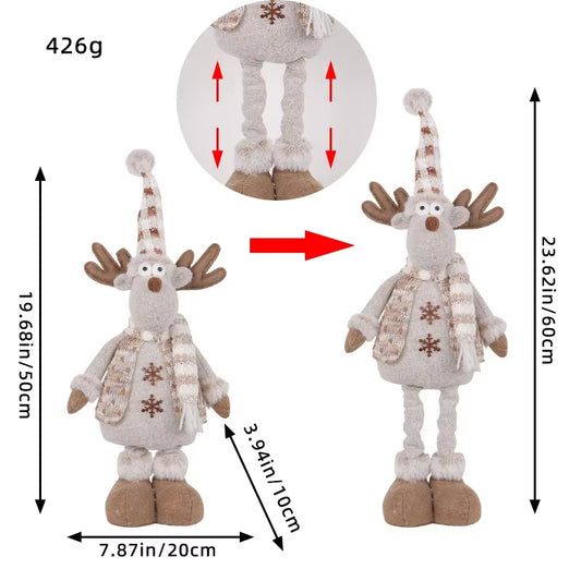 Wholesale Christmas Decorations Factory Doll Knit Deer Santa Claus Expandable Figurine Window Scene Arrangement Ornament
