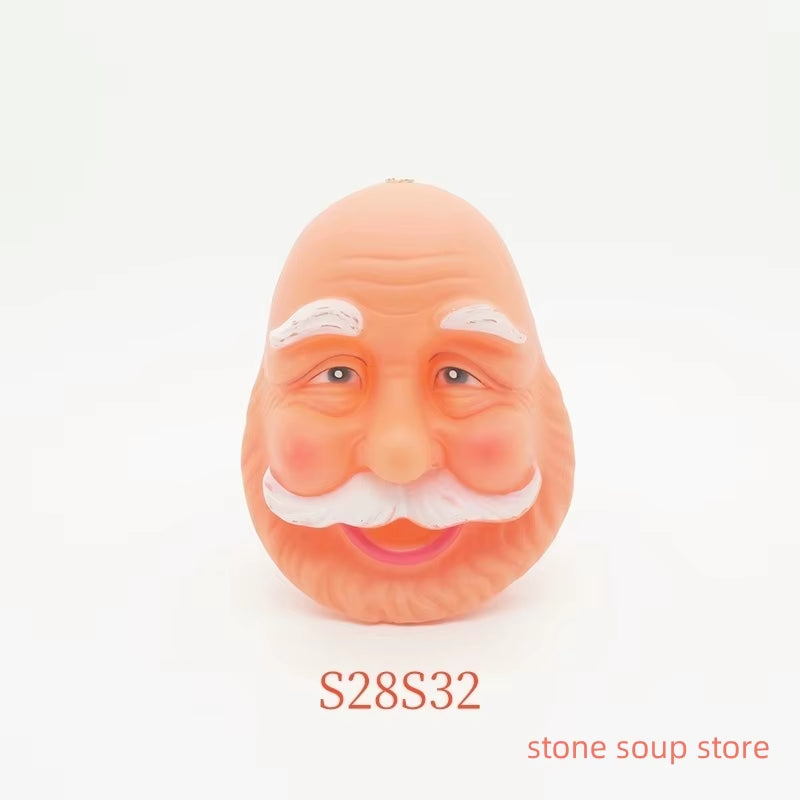 1Pc High-Quality 3D Vinyl Santa Claus Head Christmas Decorations Diy Accessories Craft Ornament Elderly Face