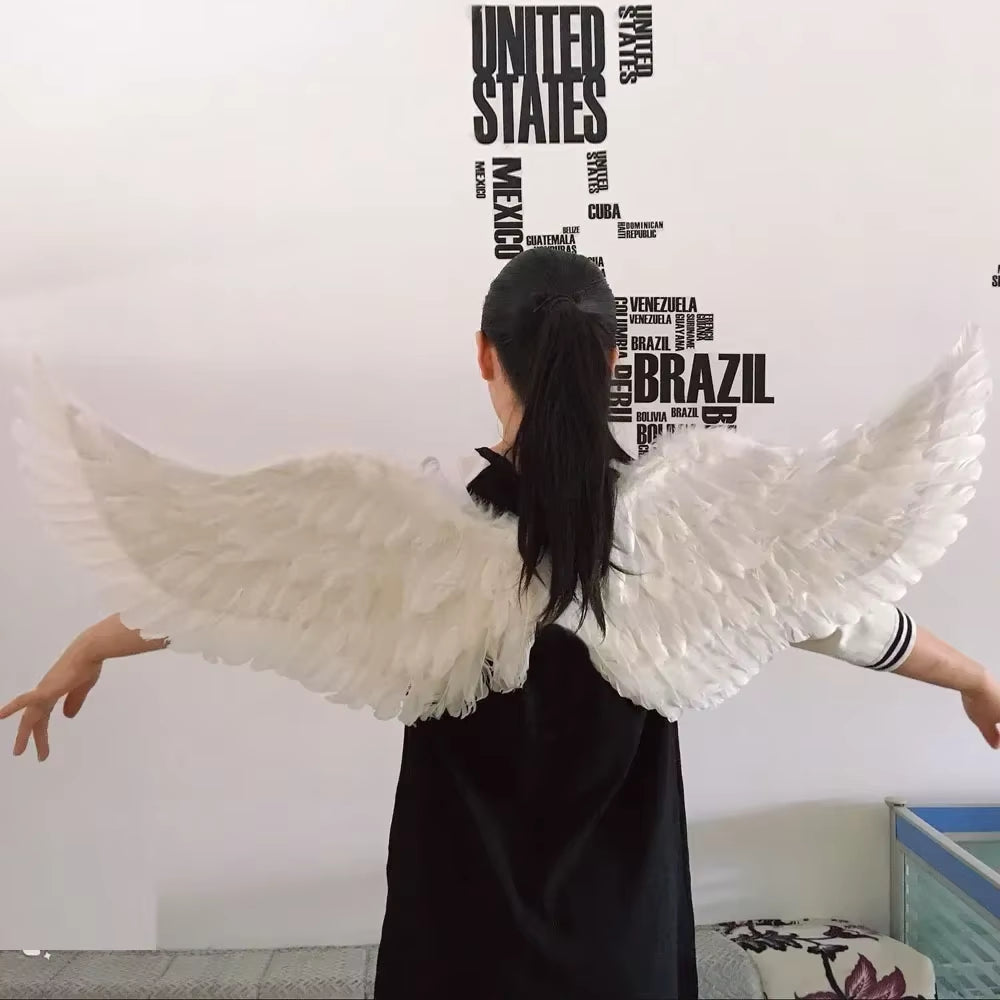 1Pcs Child Adult Angel Feather Wing Show Fairy Costume Cosplay Props Party Wedding Birthday Gift Halloween Decoration Christmas