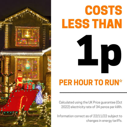 ® Christmas Lights 100 LED 10M/32Ft Christmas Tree Lights for Indoor & Outdoor Multicolour Decorations Fairy String Lights for Xmas Garden Bedroom & Party | Mains Powered Green Cable